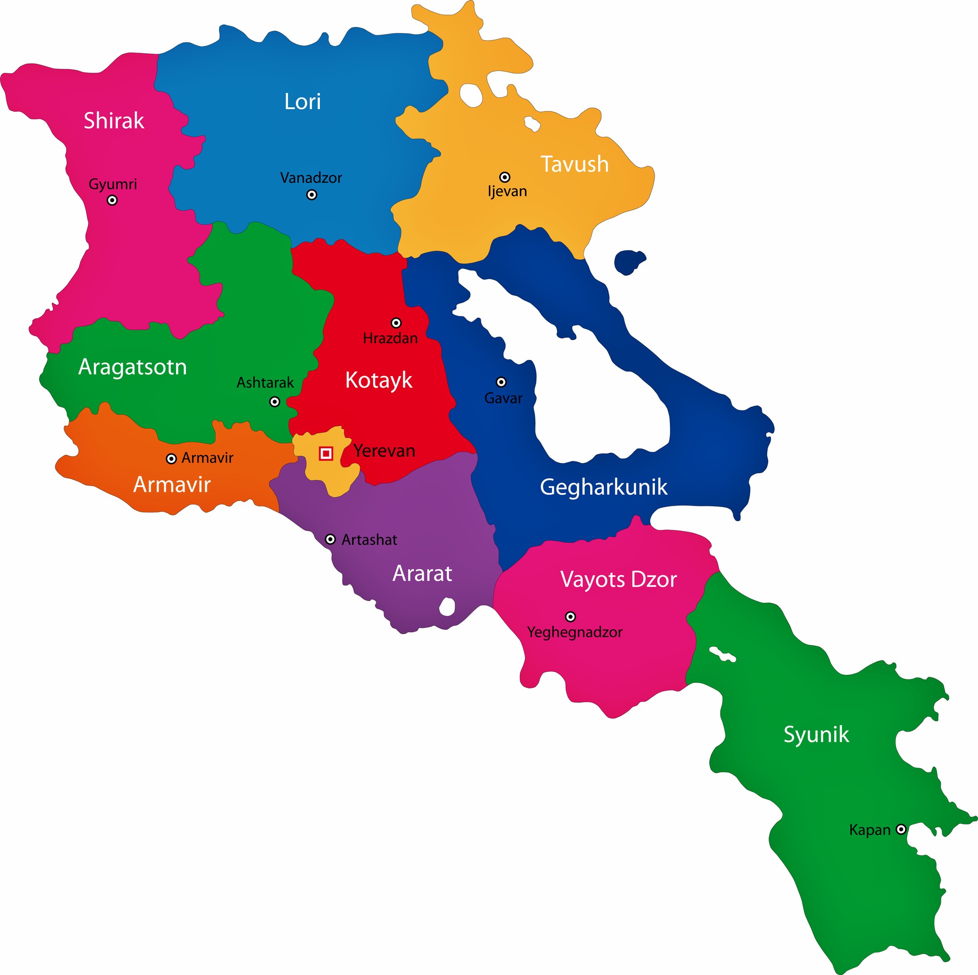 Karte Armenien - KibrisPDR
