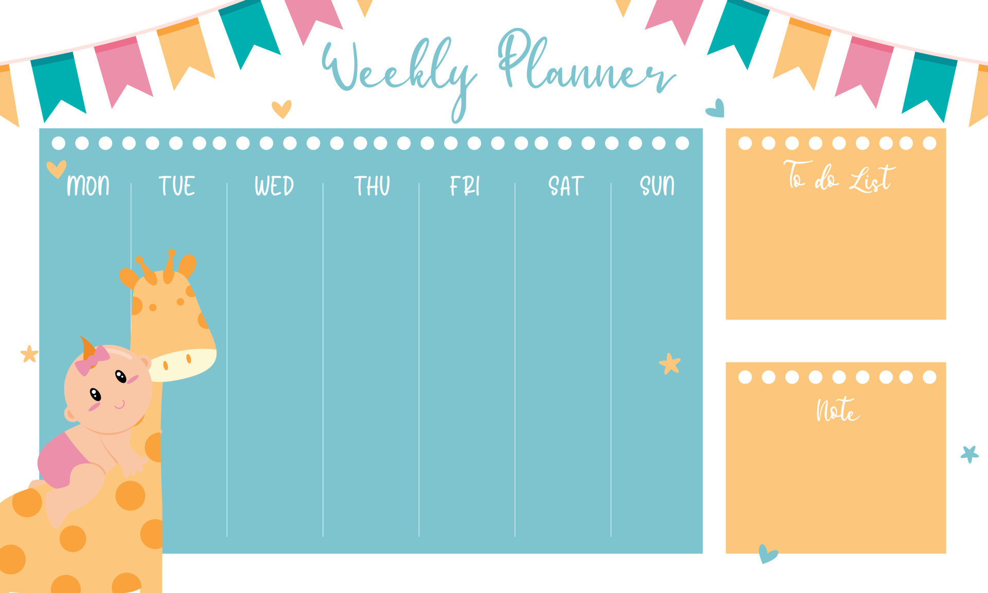 Detail Cute Weekly Planner Nomer 23