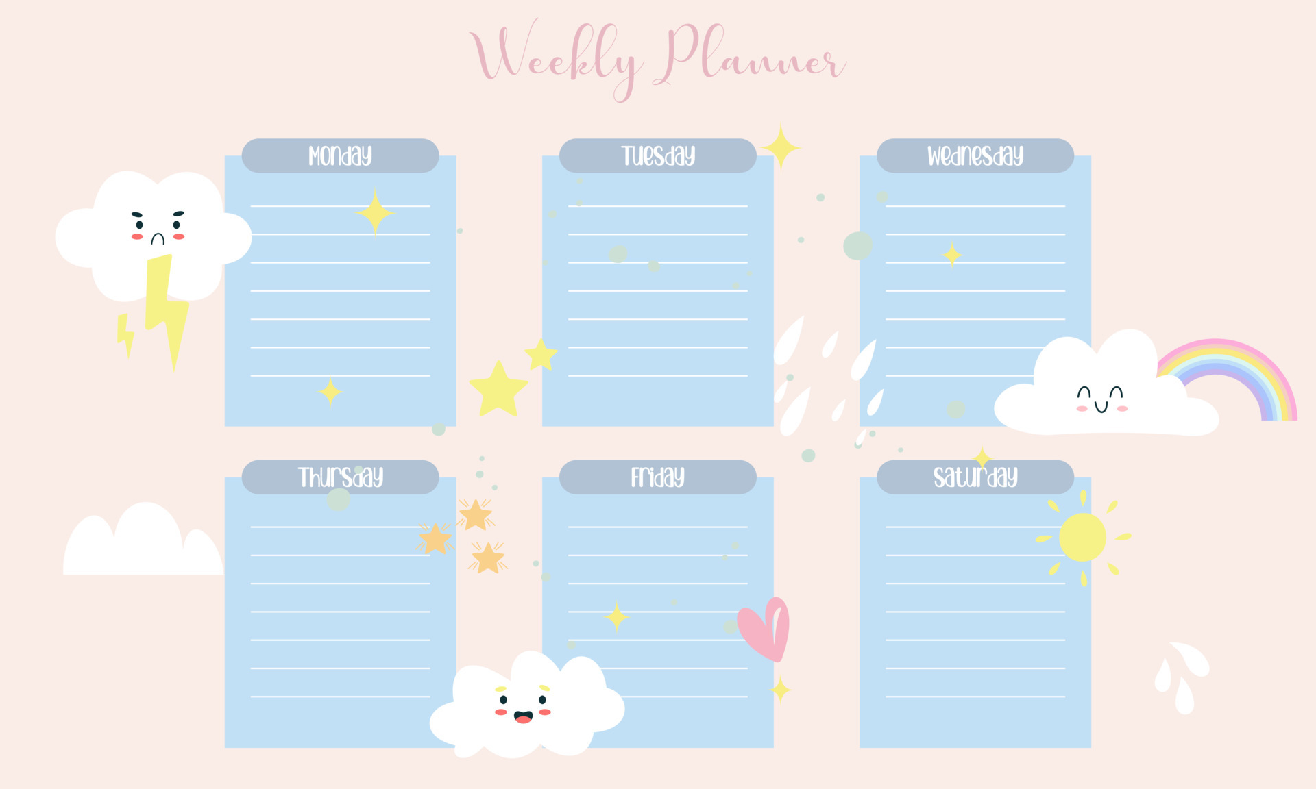 Detail Cute Weekly Planner Nomer 7