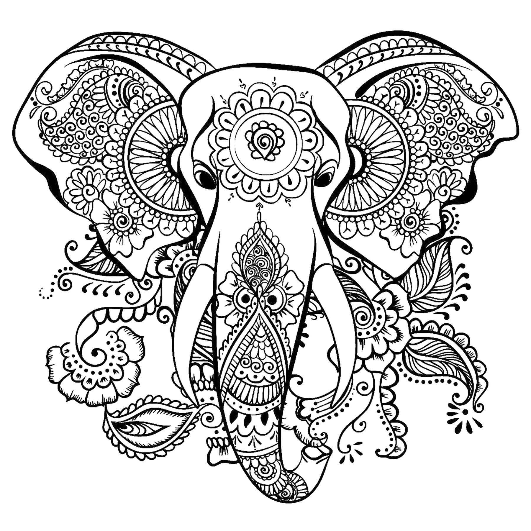 Detail Elefanten Mandala Zum Ausdrucken Nomer 6