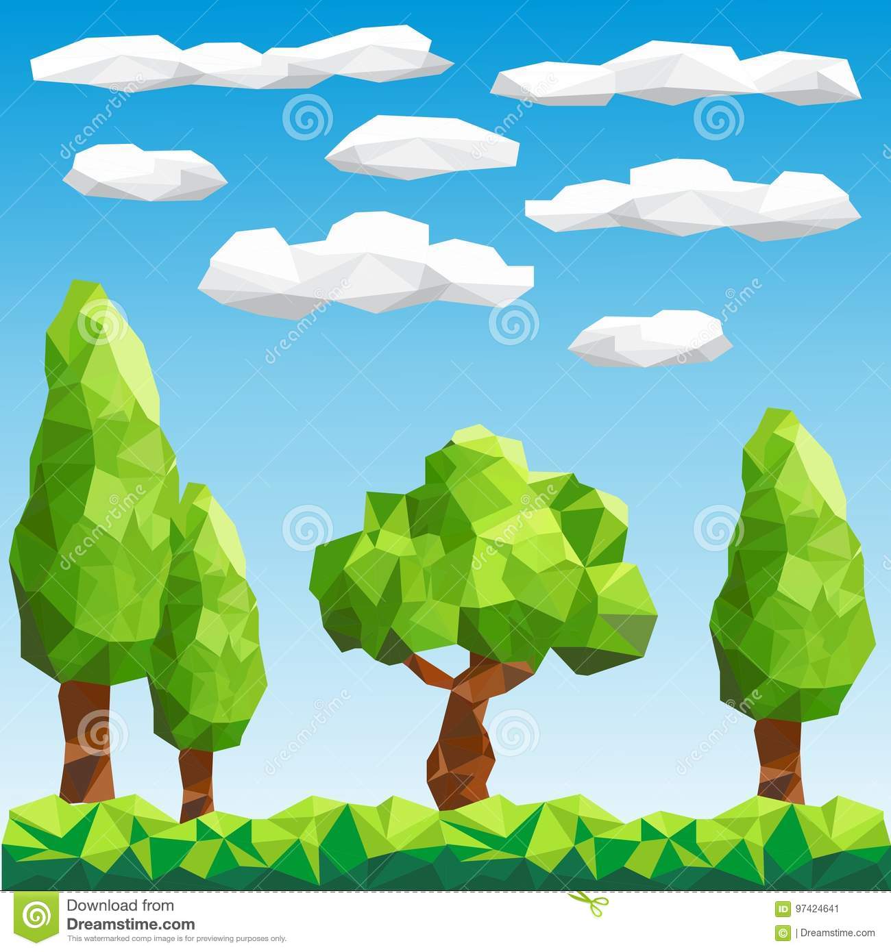 Detail Gambar Hutan Vector Low Polygon Vector Nomer 12