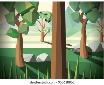 Detail Gambar Hutan Vector Low Polygon Vector Nomer 14