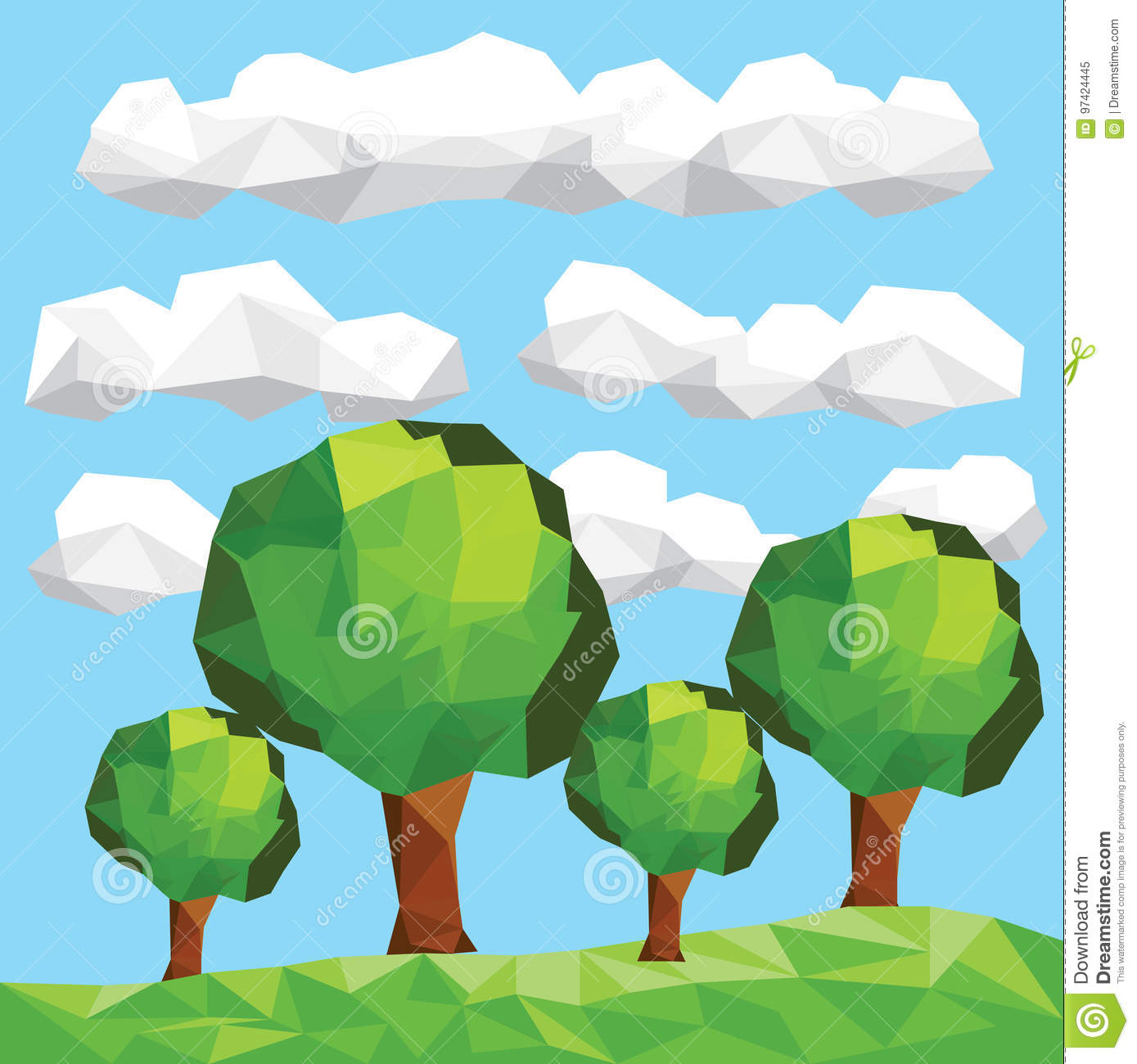 Detail Gambar Hutan Vector Low Polygon Vector Nomer 21