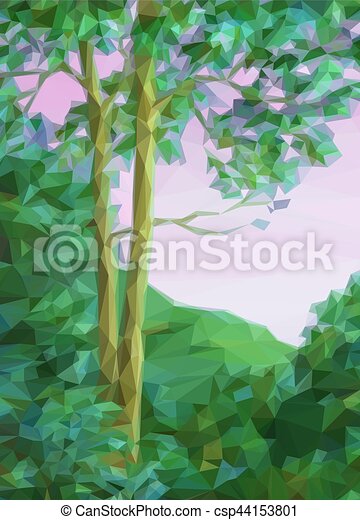 Detail Gambar Hutan Vector Low Polygon Vector Nomer 26