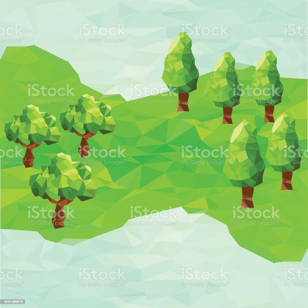 Detail Gambar Hutan Vector Low Polygon Vector Nomer 33