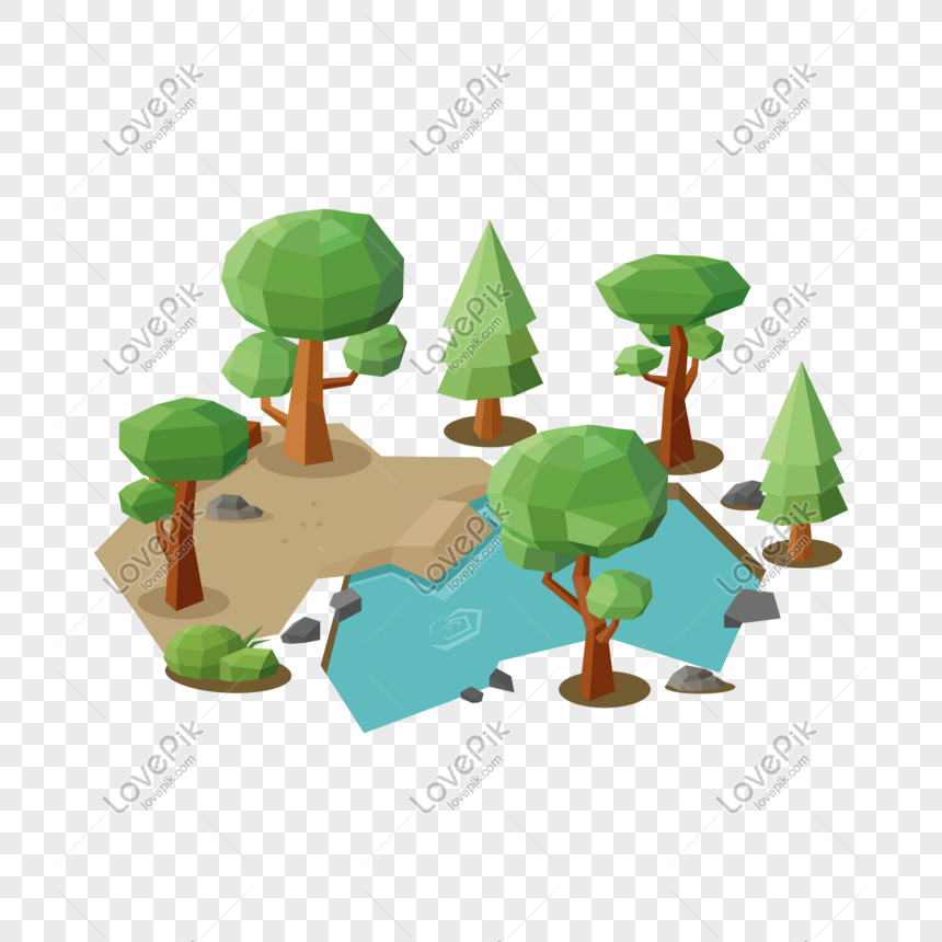 Detail Gambar Hutan Vector Low Polygon Vector Nomer 8