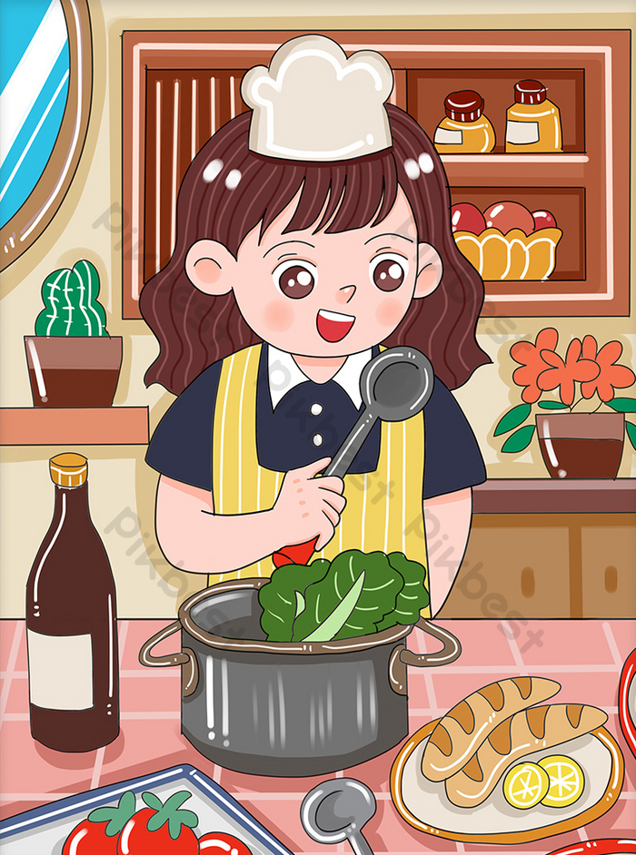 Detail Gambar Ibu Memasak Kartun Nomer 9