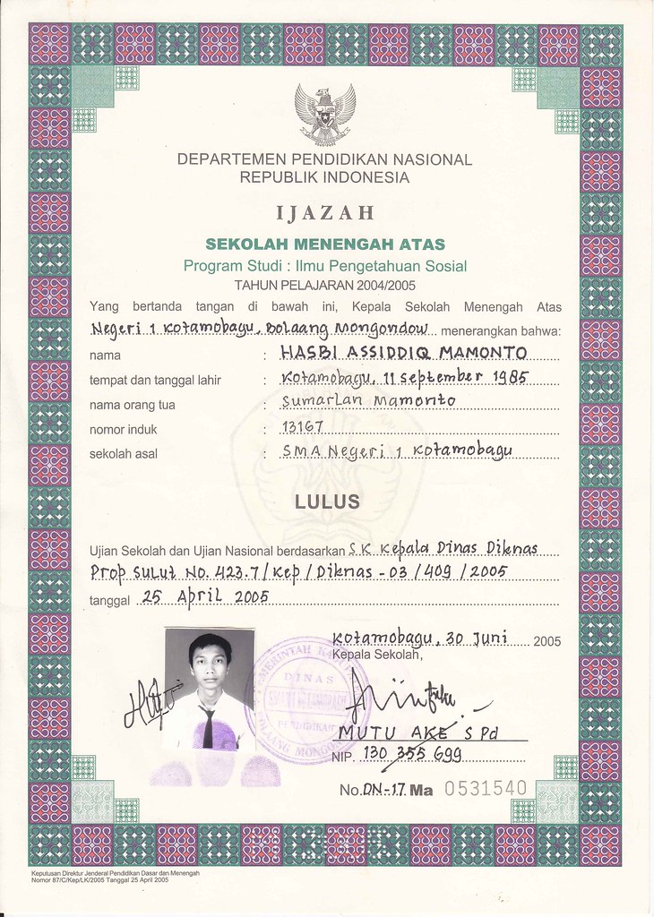 Detail Gambar Ijazah Nomer 14