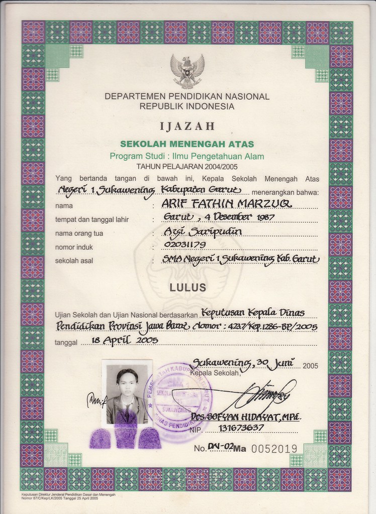 Detail Gambar Ijazah Nomer 20