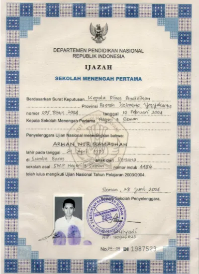 Detail Gambar Ijazah Smp Nomer 17