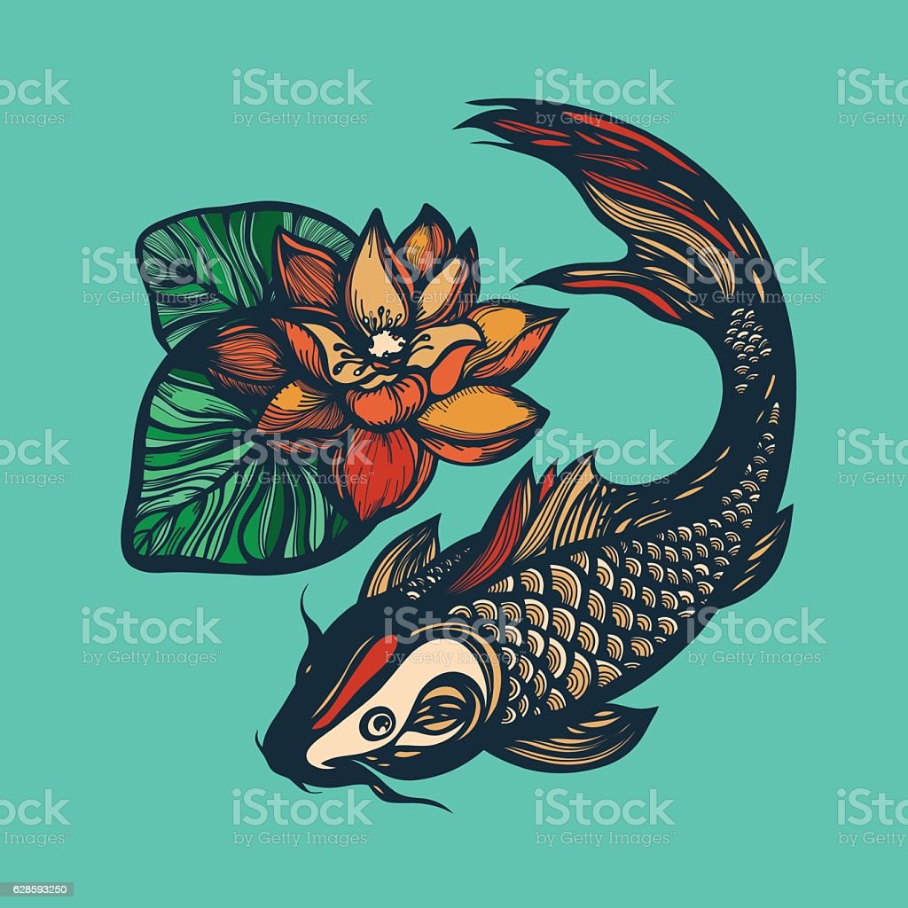 Detail Gambar Ikan Koi Dan Bunga Teratai Nomer 52