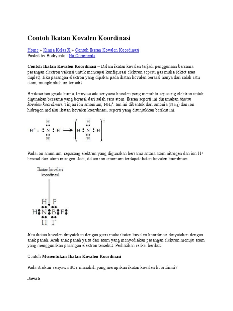 Detail Gambar Ikatan Kovalen Koordinasi Nomer 30