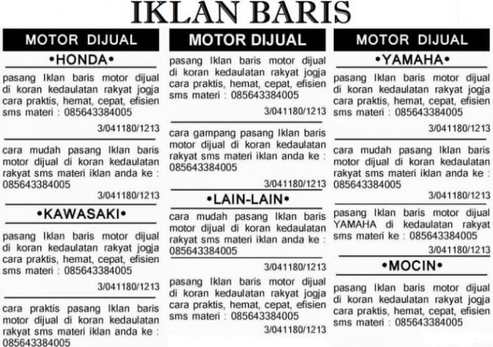 Detail Gambar Iklan Baris Nomer 2