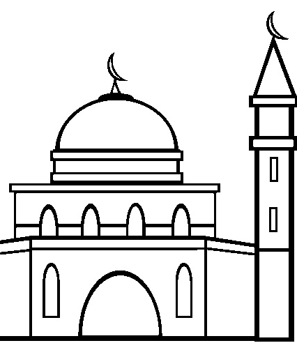 Detail Gambar Ilstarasi Masjid Hitam Putih Nomer 23