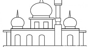 Detail Gambar Ilstarasi Masjid Hitam Putih Nomer 34