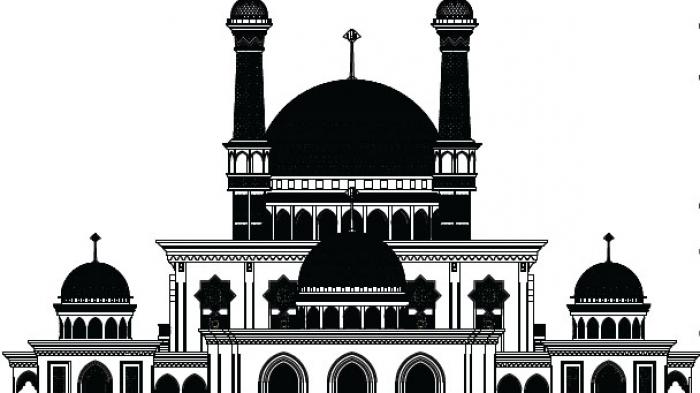 Detail Gambar Ilstarasi Masjid Hitam Putih Nomer 46