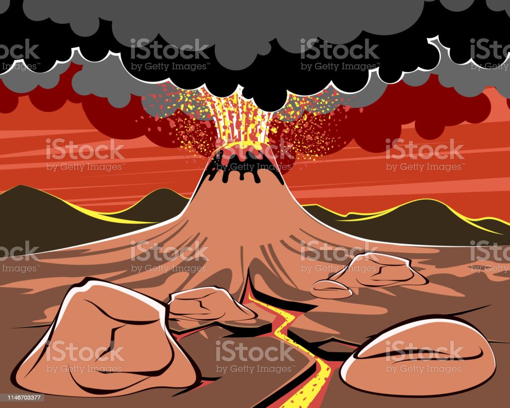 Detail Gambar Ilustrasi Gunung Meletus Nomer 22