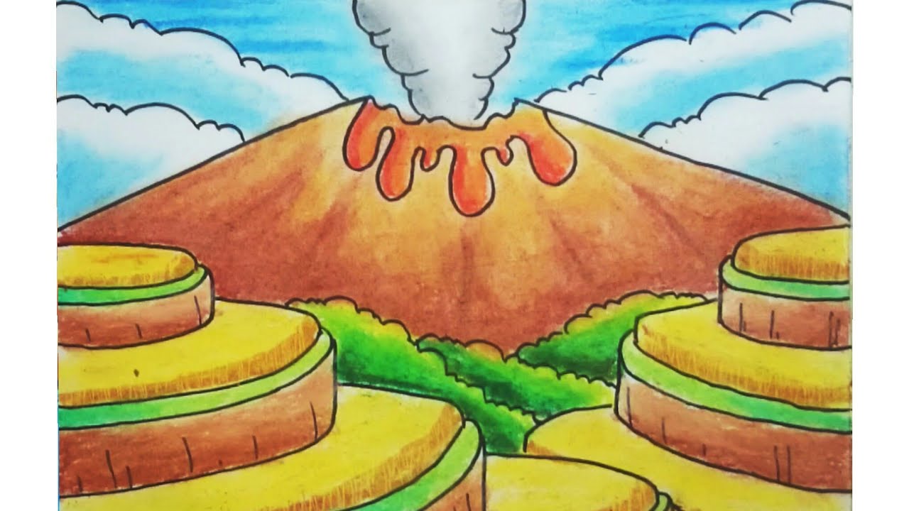 Detail Gambar Ilustrasi Gunung Meletus Nomer 10