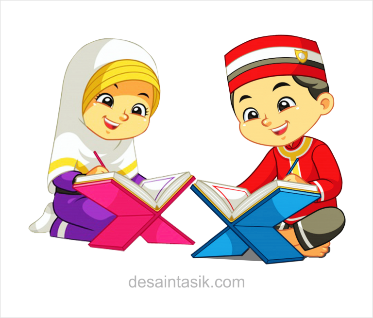 Download Gambar Ilustrasi Kartun Islami Ngaji Nomer 2