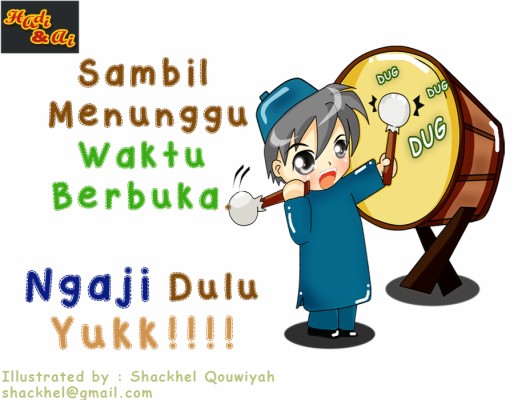 Detail Gambar Ilustrasi Kartun Islami Ngaji Nomer 21