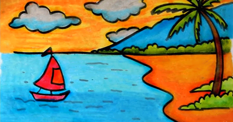 Detail Gambar Ilustrasi Pantai Nomer 4