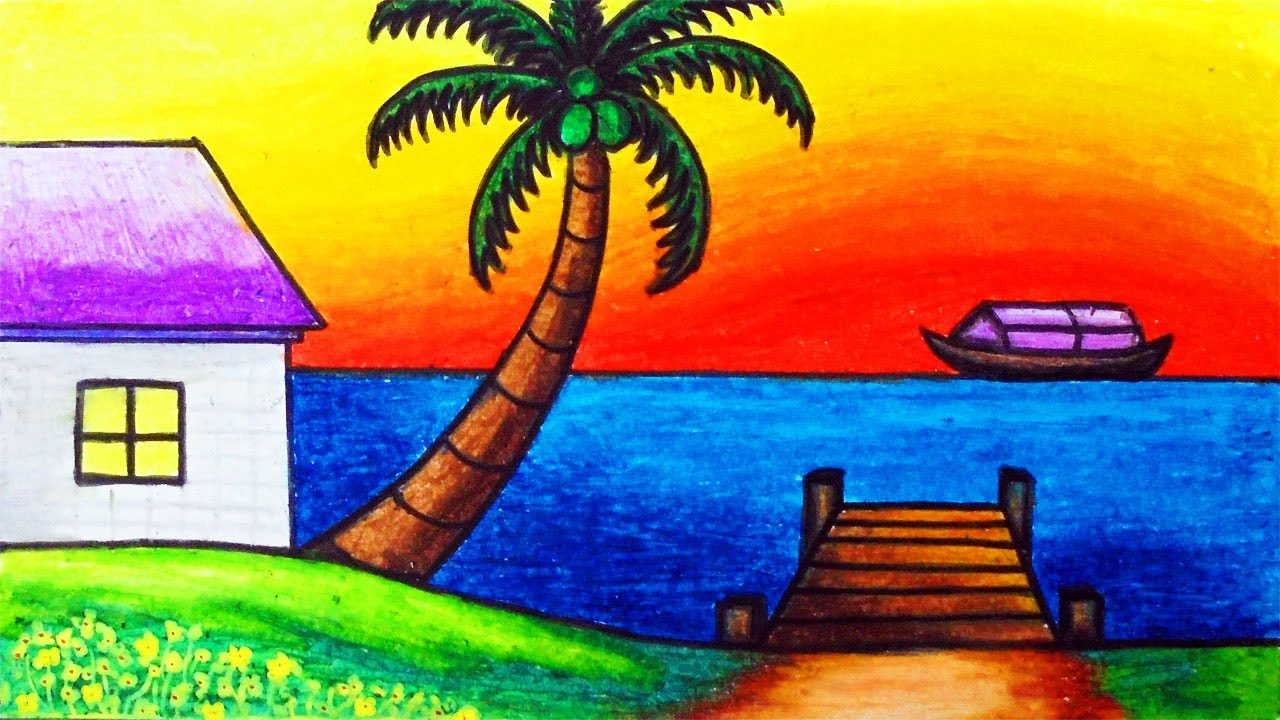 Detail Gambar Ilustrasi Pemandangan Pantai Nomer 33