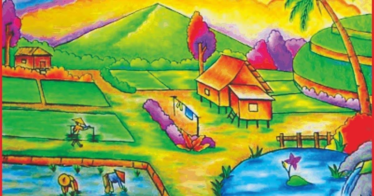 Detail Gambar Ilustrasi Pemandangan Sawah Nomer 29