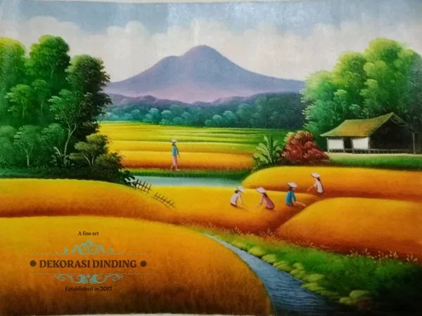 Detail Gambar Ilustrasi Pemandangan Sawah Nomer 50