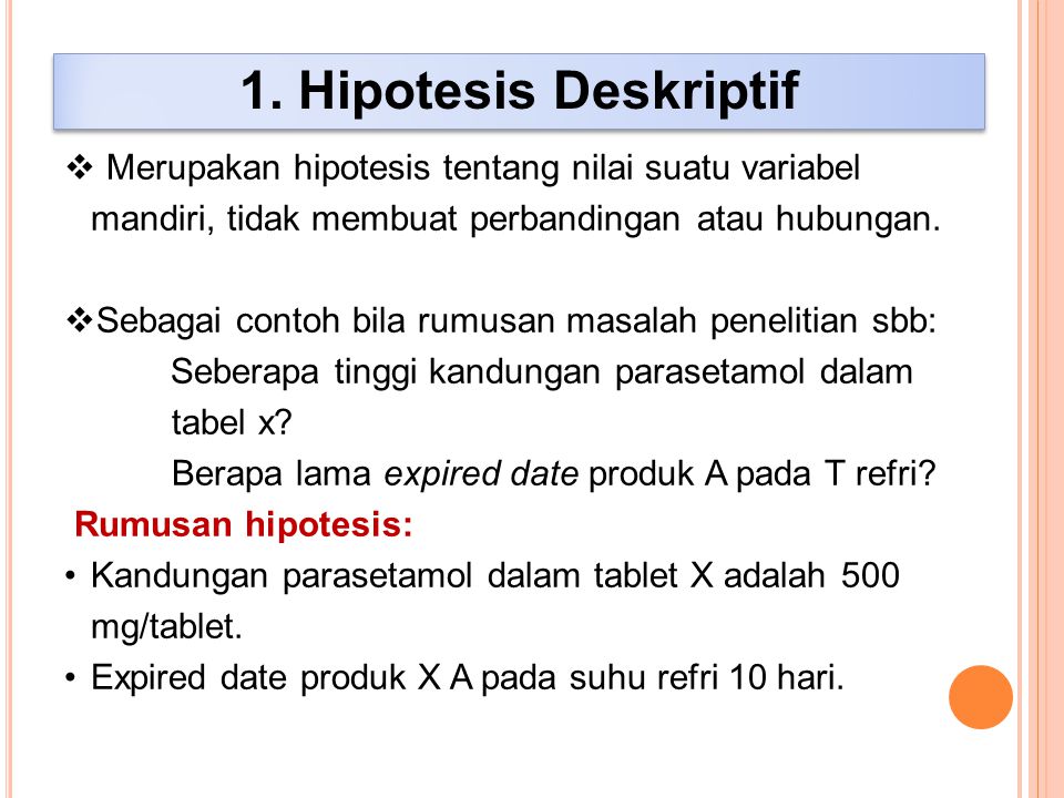 Detail Contoh Hipotesis Deskriptif Nomer 7