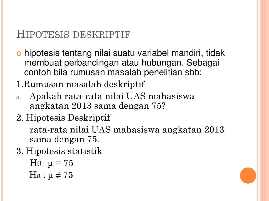 Detail Contoh Hipotesis Statistik Nomer 12