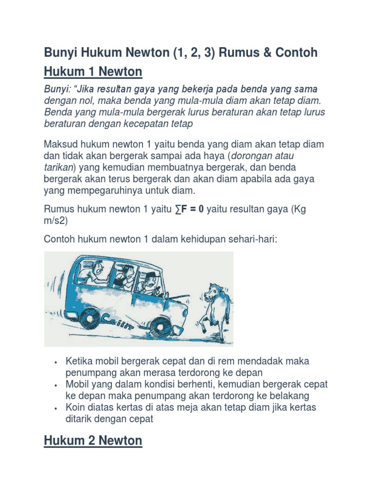 Detail Contoh Hukum 1 Newton Nomer 51