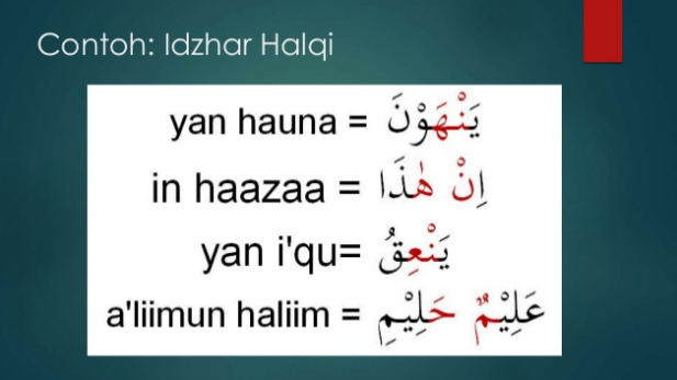 Detail Contoh Hukum Bacaan Idhar Nomer 9