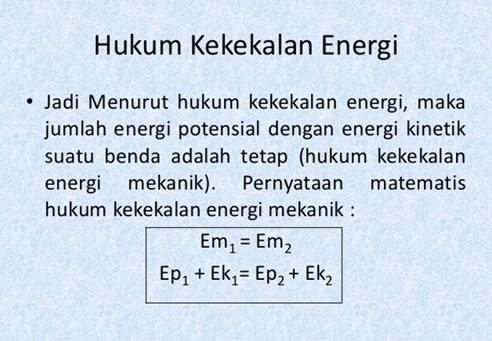 Detail Contoh Hukum Kekekalan Energi Nomer 18