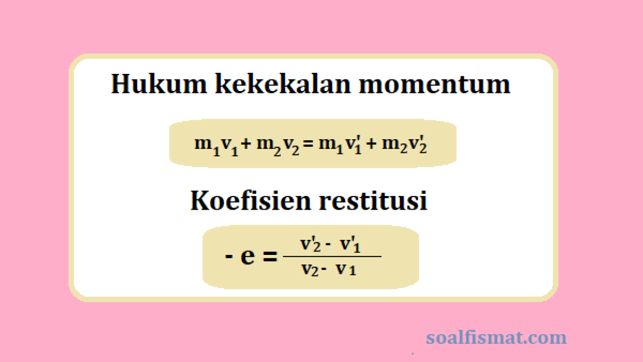 Detail Contoh Hukum Kekekalan Momentum Nomer 17