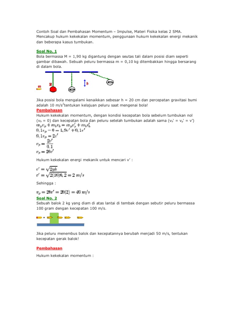 Detail Contoh Hukum Kekekalan Momentum Nomer 35