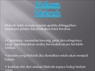 Contoh Hukum Makruh - KibrisPDR