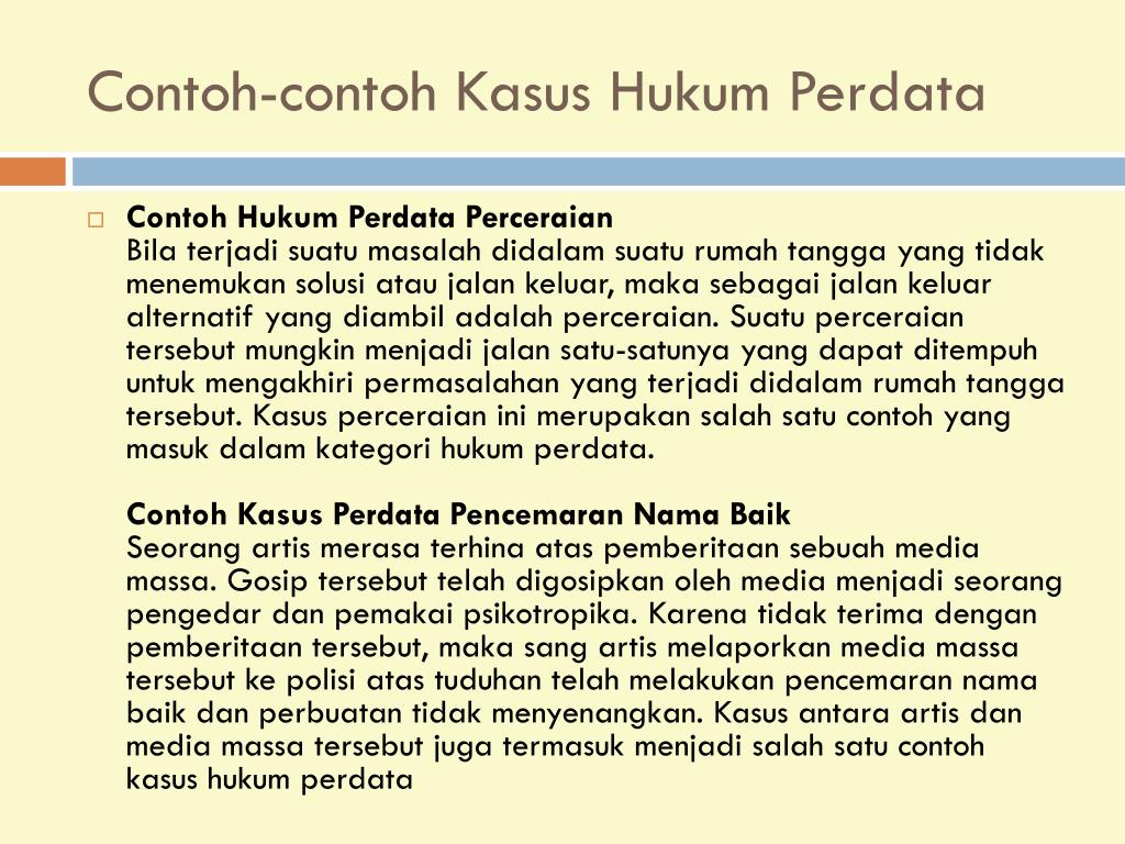 Detail Contoh Hukum Perdata Nomer 38