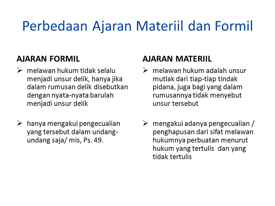 Detail Contoh Hukum Pidana Materiil Nomer 14