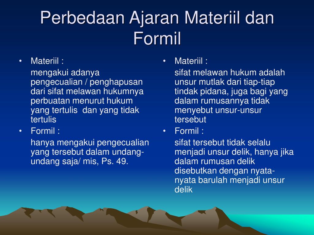 Detail Contoh Hukum Pidana Materiil Nomer 6