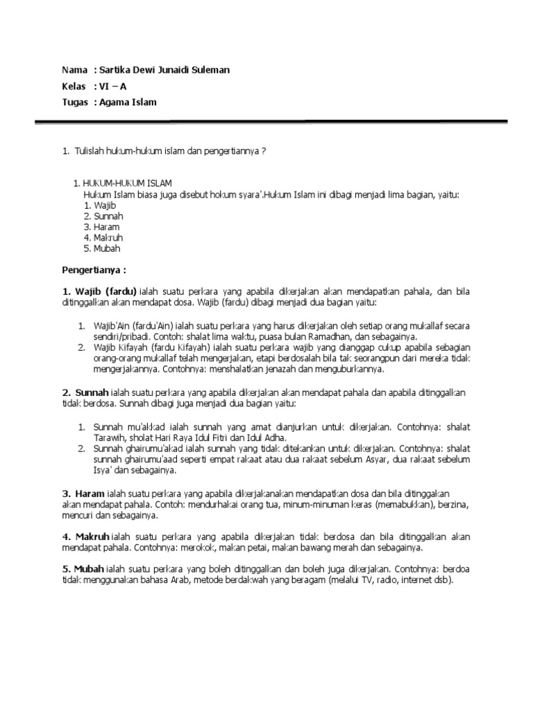 Detail Contoh Hukum Wajib Nomer 23