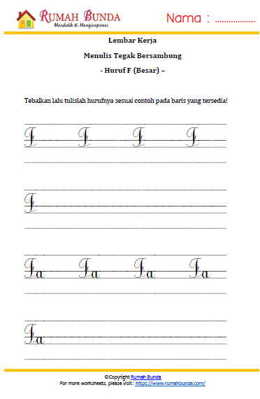 Detail Contoh Huruf F Sambung Nomer 5