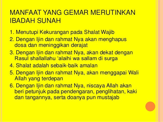 Detail Contoh Ibadah Sunnah Nomer 3