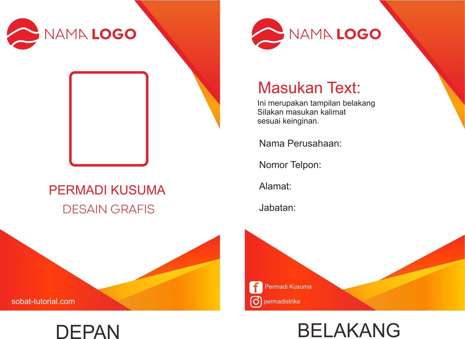 Detail contoh id card kosong koleksi nomer 48