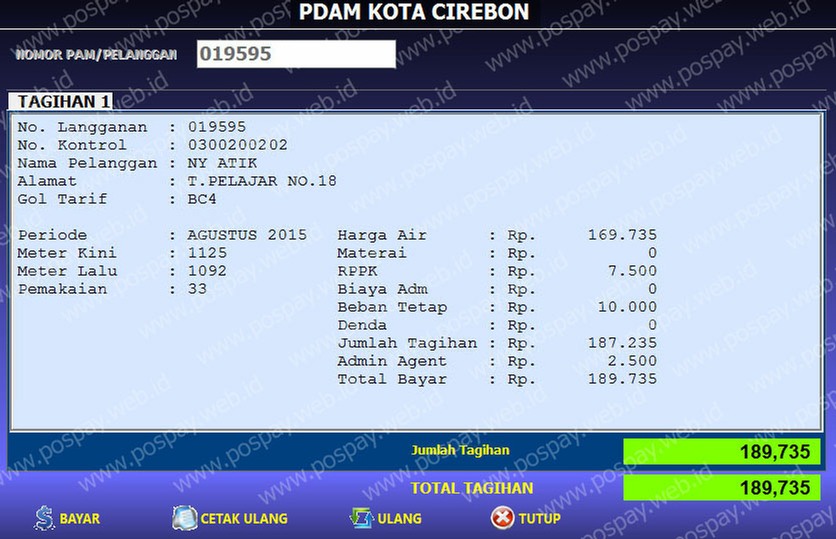 Detail Contoh Id Pelanggan Pdam Nomer 2