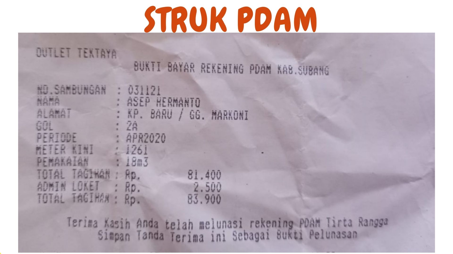 Detail Contoh Id Pelanggan Pdam Nomer 18