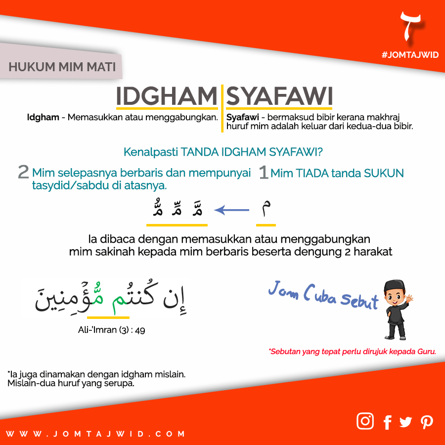 Detail Contoh Idgham Syafawi Nomer 8