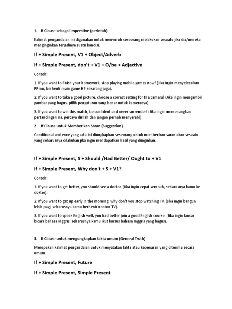 Detail Contoh If Clause Imperative Nomer 6
