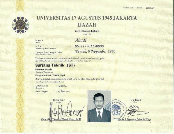 Detail Contoh Ijazah D3 Nomer 25