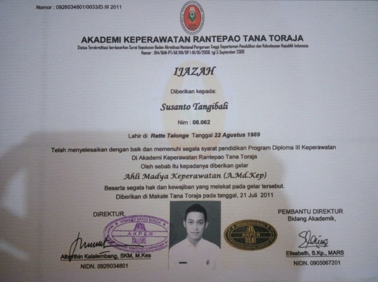 Detail Contoh Ijazah D3 Nomer 7