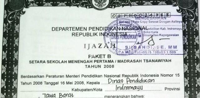 Detail Contoh Ijazah Legalisir Nomer 35